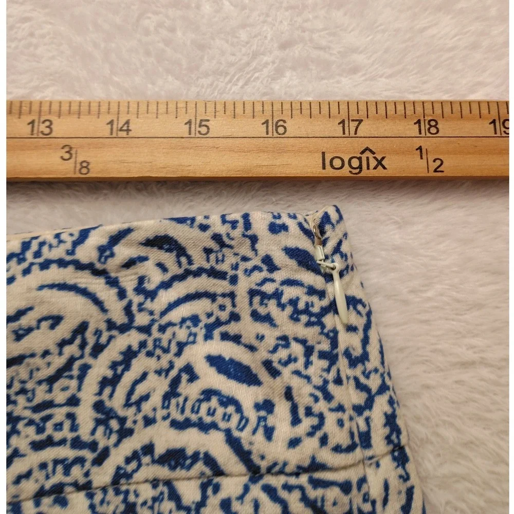 The Limited Blue White Paisley Print Pencil Skirt Size 12 Side Zip Casual NWT